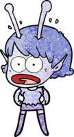 garota alienígena chocada dos desenhos animados png