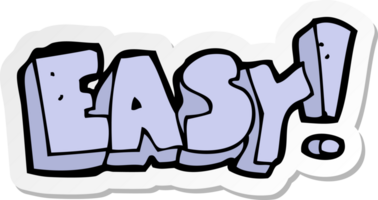 sticker of a cartoon easy sign png