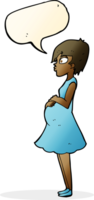 caricatura, mujer embarazada, con, burbuja del discurso png