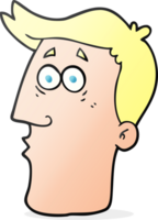 hand drawn cartoon male face png