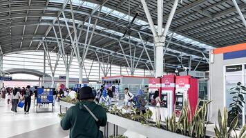 Jakarta train station interior view. Indonesia public transportation. Bekasi, Indonesia, May 1, 2024 photo