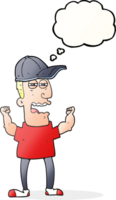 hand drawn thought bubble cartoon stressed man png