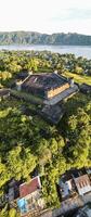 Aerial view of Fort Belgica With Banda Neira ocean In Background. Maluku, Indonesia, April 13, 2024 photo