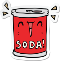 sticker of a cartoon soda can png