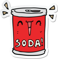 autocollant d'une canette de soda de dessin animé png