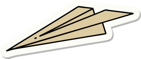 sticker of tattoo in traditional style of a paper airplane png