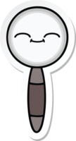 sticker of a cute cartoon magnifying glass png