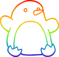 Regenbogen Gradient Linie Zeichnung von ein Karikatur Weihnachten Pinguin png