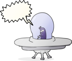 hand drawn speech bubble cartoon flying saucer png