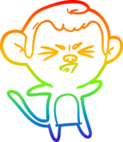 arco Iris gradiente linha desenhando do uma desenho animado irritado macaco png