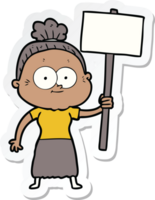 sticker van een cartoon gelukkige oude vrouw png