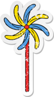 distressed sticker of a toy windmill png