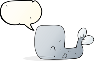 hand drawn speech bubble cartoon happy whale png