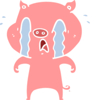 crying pig flat color style cartoon png