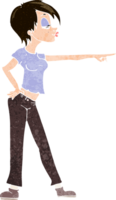cartoon hip woman pointing png