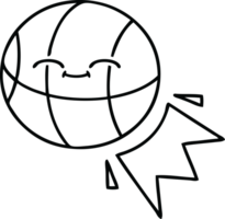 line drawing cartoon of a basketball png