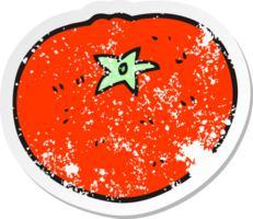 autocollant rétro en détresse d'une tomate de dessin animé png