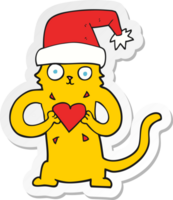 autocollant d'un chat de dessin animé aimant Noël png