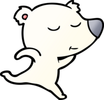 happy cartoon polar bear running png