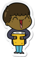 sticker of a cartoon happy man png