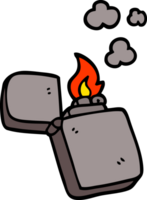 dessin animé doodle vieux briquet png