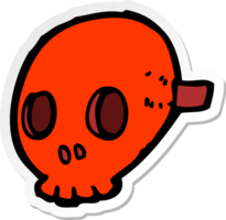 pegatina de una máscara de calavera de dibujos animados png