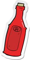 Aufkleber einer Cartoon-Nachricht in der Flasche png