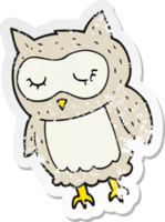 retro distressed sticker of a cartoon owl png