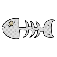 hand drawn cartoon fish bones png