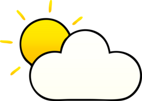 gradient shaded cartoon of a sunshine and cloud png