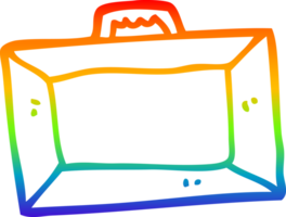 rainbow gradient line drawing of a cartoon briefcase png