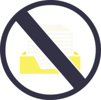 flat color retro cartoon of a paper ban sign png