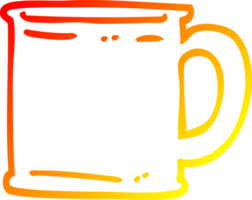 caloroso gradiente linha desenhando do uma desenho animado caneca png