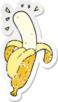 distressed sticker of a cartoon banana png