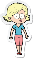 sticker of a cartoon girl pouting png