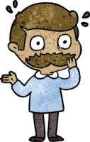 cartoon man with mustache shocked png