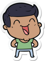 sticker of a cartoon man laughing png