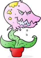 Hand gezeichnet Karikatur Monster- Pflanze png
