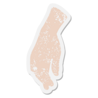 hand grunge klistermärke png