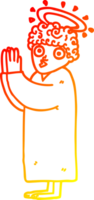 warm gradient line drawing of a cartoon angel png
