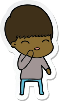 Aufkleber eines fröhlichen Cartoon-Jungen png
