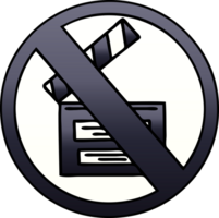 gradient shaded cartoon of a no directors sign png