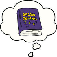 cartoon dream journal with thought bubble png