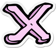 sticker of a cartoon letter X png