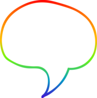 rainbow gradient line drawing of a cartoon speech bubble png