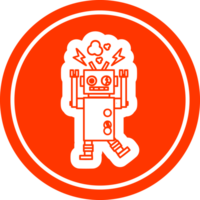 malfunctioning robot circular icon symbol png