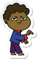 sticker of a cartoon angry man png