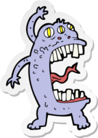 sticker van een tekenfilm gek monster png