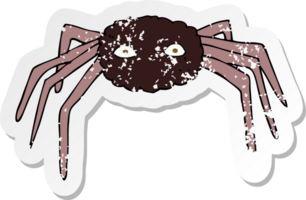 retro distressed sticker of a cartoon spider png