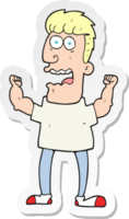 sticker of a cartoon stressed man png